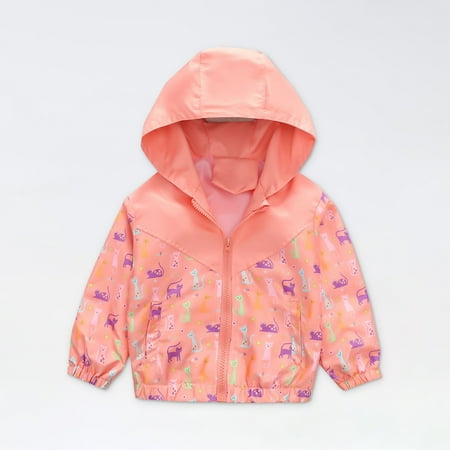

Floleo Girls Kids Outfits Toddler Kids Baby Boys Girls Fashion Cute Dinosaur Rainbow Pattern Windproof Jacket Hooded Coat