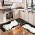 thumbnail image 3 of Kitchen Rugs Sets Of 2,Black White Gold Marble Pattern Anti Fatigue Kitchen Mat Rugs Non Slip Washable,Decorative Kitchen Floor Mats for Kitchen,Sink,Laundry,17"x47"+17"x47", 3 of 5
