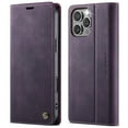 thumbnail image 2 of Designed for iPhone 16 Pro Wallet Case, Classic PU Leather Flip Cover with Kickstand, RFID Blocking Card Slots, Magnetic Clasp, Full Body Protective Shockproof Phone Case, Purple, 2 of 12