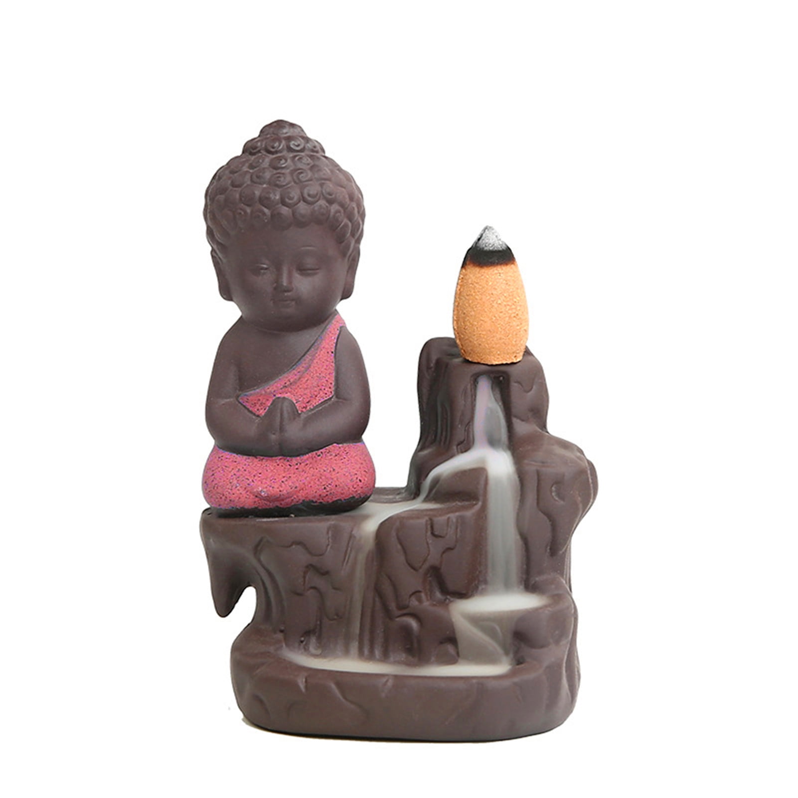 Details about   Meditating Monk Buddha Smoke Backflow Decorative Holder 10 free scented Cone 
