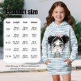 thumbnail image 7 of Xoenoiee Girl Bow Stripe Print Long Hoodies for Girls Long Sleeve Hooded Sweatshirts Dress Outwear Fit Tunic Athletic Hooded Pullover Sweatshirt with Pocket Sweater for Teenagers, 11-12 Years, 7 of 7