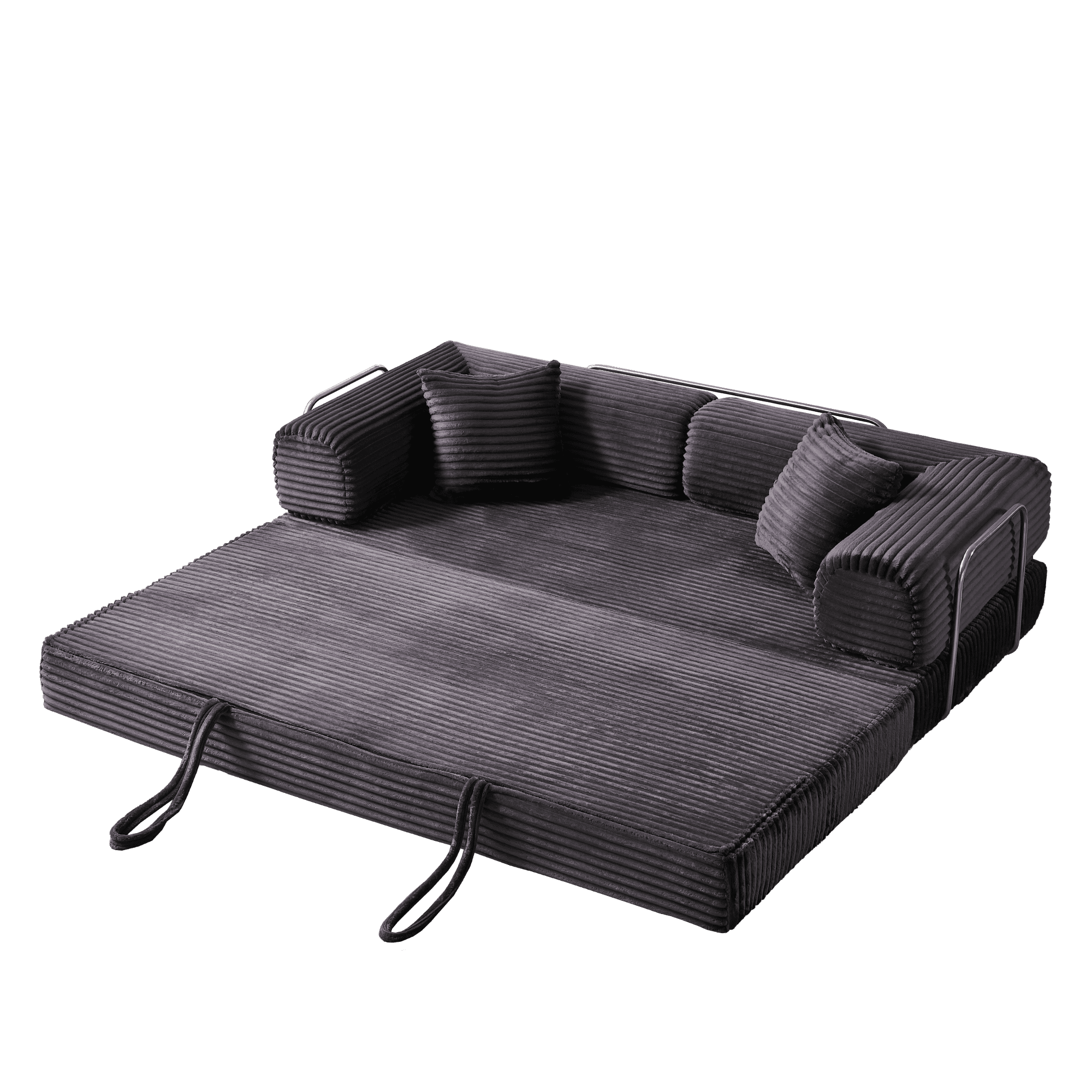 BSHTI 4-in-1 Modular Convertible Sofa Bed – No Assembly Required, Vacuum Compressed, High-Density Foam, Corduroy Fabric, Foldable Floor Couch, Space Saver, for Apartment Dorm Office