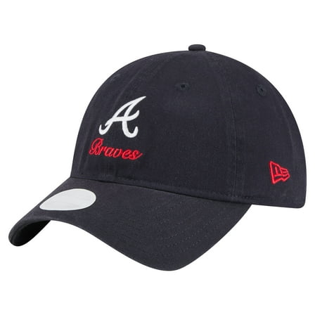 Women's-New Era  Navy Atlanta Braves Preppy Team 9TWENTY Adjustable Hat