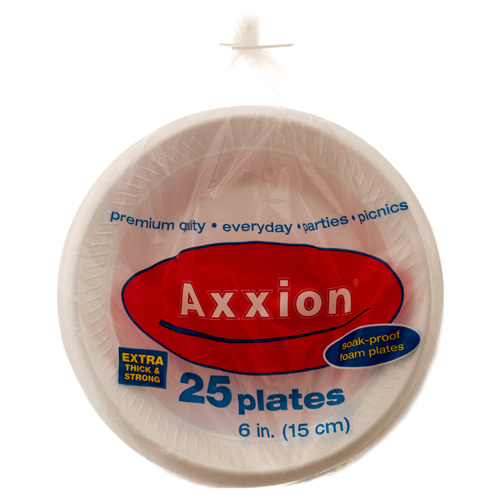 New 332998 Axxion Foam Plate Round 6 White 25 Ct (20Pack) Plates Cheap