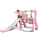 thumbnail image 1 of Juego de tobogán y columpio 4 en 1 para niños pequeños con cinturón de seguridad, aro de baloncesto  multicolor, 1 of 7