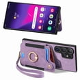 thumbnail image 2 of for Samsung Galaxy S22 Ultra 5G Phone Case Wallet with Card Holder,PU Leather Flip Folio Case,RFID Blocking Ring Holder Kickstand Wrist Strap Magnetic Protective Women Men Cover,Purple, 2 of 11