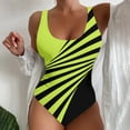 thumbnail image 2 of Sopiago Swim Suits for Women 2024 Womens Plus Size Color Block Knot One Piece Swimsuit Tie Side Tummy Control Bathing Suits Yellow,L, 2 of 5