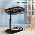 thumbnail image 3 of YYW Adjustable-Height End Table,C Shaped Side Table with 360°Swivel Tabletop for Home/Office(Black), 3 of 11