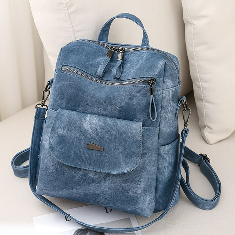 Women Backpack Travel Bag Purses Multipurpose Handbags and Shoulder Bag Blue