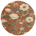thumbnail image 3 of Boho Vintage Floral Round Small Area Rug, Print Non Slip Washable Floor Mat, Soft Throw Rug for Living Room, Powder Room Entryway, Bathroom, Bedside, 3 of 6
