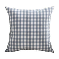 Plaid Throw Pillow Covers, Breathable Decorative Pillow Cases for Sofa Couch and Outdoor Chair, Blue Indoor Outdoor Decorative Pillow Cover with Hidden Zipper, No Insert Included