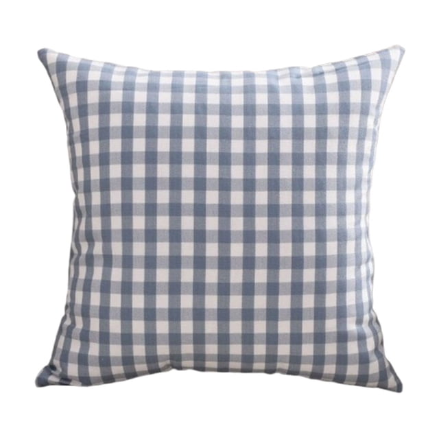Funda De Almohada De Poliéster Paquete de 2 fundas de cojín a cuadros azules de 45 x 45 cm para decoración de exteriores, para sofá o sillón JASKFLY