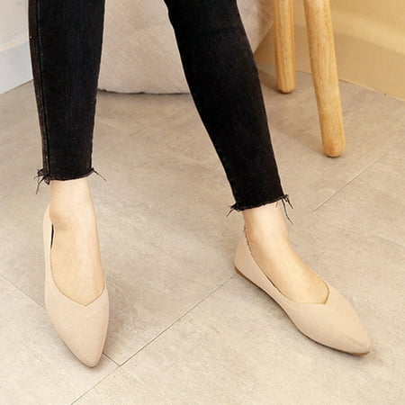 

Women Classic Pointy Toe Ballet Flat Shoes Single Shoes Casual Shallow Mouth Flat Shoes for Spring 35 Pink