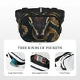 thumbnail image 5 of Picia Ball Phyton Snake Print Square Double-Layer Waist Bag Mini Adjustable Waist Belt Bag Exercise Running Travel Hiking, 5 of 9