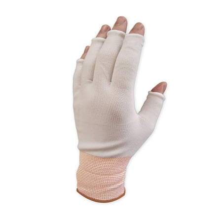 Pure Touch Nylon Half Finger Glove Liner, Medium (20-Pack)