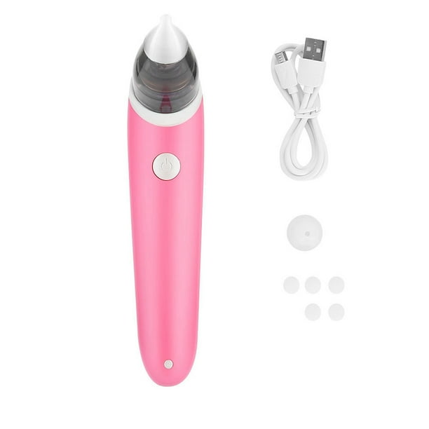 Aspirador nasal eléctrico para bebés, limpiador de mocos y máquina de succión nasal (rosa)