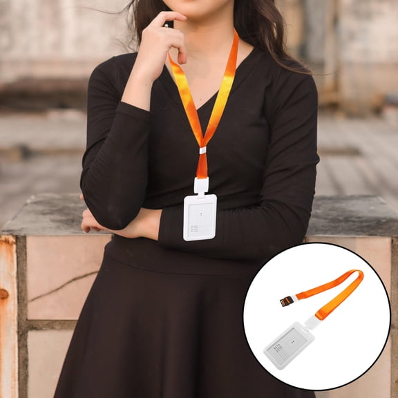 LOLIPPYY Orange Plastic Work Badge Holder with Retractable Lanyard for Easy Access and Secure Identification