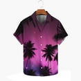 thumbnail image 3 of Camisa Hawaiana para los Hombres Botones Hawaiana Impresión Cuello Turndown, Manga Corta Blusa Casual para los Hombres, 3 of 4