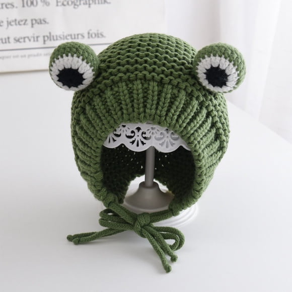 Gorro De Punto C Lido Frogs Eye, Ajustable Para Exteriores, Acr Lico Suave, Moda Invernal, Para Adultos, Ropa Informal, Calidez Vers Til, Gorro Con Pu Os, Accesorio Para Clima Fr O Aestivo