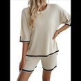 thumbnail image 2 of Conjuntos de Dos Piezas para Mujer: Jersey de Corta, Pantalones Anchos y Conjuntos de Viaje de Verano XL, 2 of 10