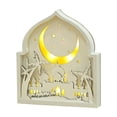 thumbnail image 2 of Ramadan Eid Crafts Night Light, Crescent Moon Star Mosque LED Wooden Lamp for Eid Mubarak Decorations, Islamic Muslim Light Lantern Craft Table Ornament for Eid Al-Fitr, Eid Al-Adha Party Decor, 2 of 7