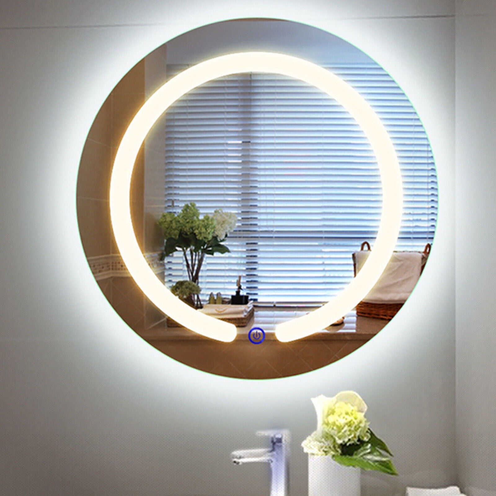20" LED Sensitive Touch Button Light Illuminated Mirror Wall Hanging