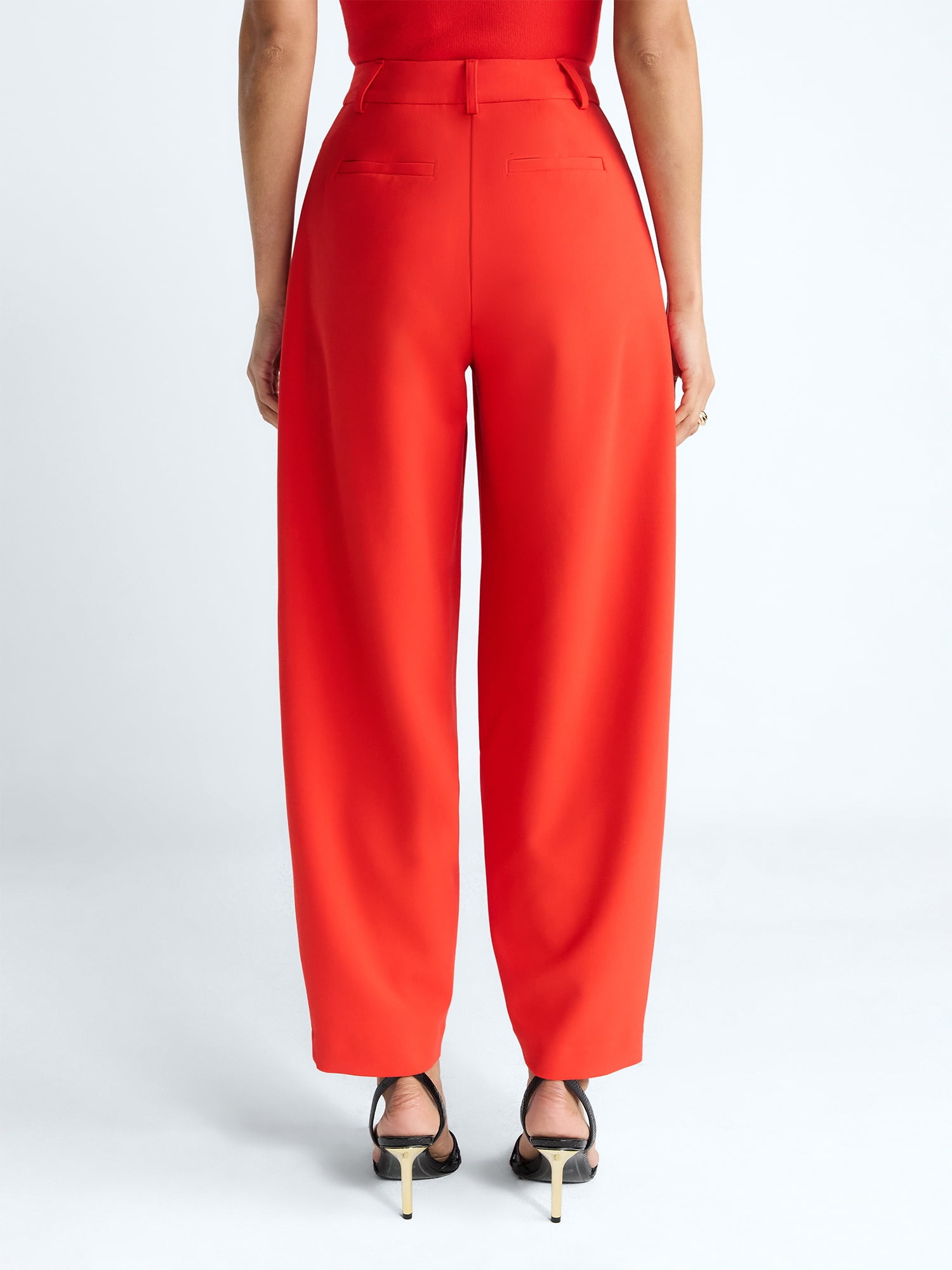 Devil Wears Prada Scoop Collection Women’s and Women's Plus High Rise Pleated Trousers, 30" Inseam, Sizes 0-26W