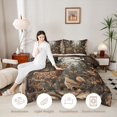 thumbnail image 3 of Castle Fairy Rustic Woodland Spotted Deer Full Size Comforter Sets 3-Piece for Teens,Natural Forest Bird Bedding Comforter Set,Brown Green,Black Reversible,1 Comforter and 2 Pillowcases, 3 of 6