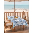 thumbnail image 2 of Outdoor Tablecloth with Umbrella Hole for Patio/Picnic/Party/Camping, Marine Coral Waterproof Table Cloth Rectangle Table Cover Washable, Coastal Ocean Underwater Starfish Summer Blue (54"x 80"), 2 of 8