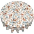 thumbnail image 3 of Fall Round Tablecloth 60 Inch Thanksgiving Autumn Harvest Table Cloth Orange Blue Watercolor Leaf Table Cover for Kitchen Dinner Picnic Home Party Outdoor, 3 of 6
