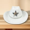 thumbnail image 6 of Milageto Cowboy Hat Props Cowgirl Sombrero Caps for Holiday Dress up Horseback Riding White, 6 of 8