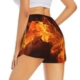 thumbnail image 2 of Uemuo Fiery Orange Flames Energy Pattern Women's Athletic Shorts High Waisted Running Shorts with Liner Pockets Gym Elastic Workout Shorts-X-Large, 2 of 9