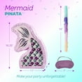 thumbnail image 3 of 4E's Novelty Violet Mermaid Pinata with Bat & Blindfold - Mermaid Birthday Party Supplies & Decor, 3 of 8
