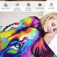 thumbnail image 3 of COMIO Flannel Blanket Throw Blanket (Universal 1) Lion Soft Safari Durable and Long-lasting White, 3 of 6
