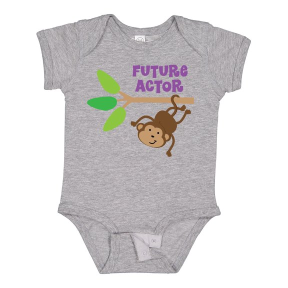 Inktastic Future Actor Childs Acting Theater Monkey Boys or Girls Baby Bodysuit
