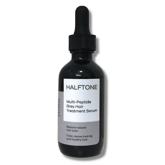 HALFTONE Multi-Peptide Grey Hair Treatment Serum | With Silverfree, Greyverse, Capixyl Peptides | Anti Grey Hair Regrowth, Recover Natural Color Pigment, S