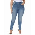 thumbnail image 3 of Gocolloa Womens Plus Size Skinny Jeans High Waisted Stretchy Classic Ankle Jean Retro Blue 14W, 3 of 7