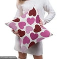 thumbnail image 4 of Ambesonne Party Fabric by the Yard Upholstery, Love Hearts Pattern, 2 Yards, Ruby Pink Lilac, 4 of 4