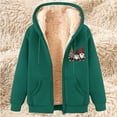 thumbnail image 2 of QATAINLAV Womens Winter Hoodies Zip Up Fleece Sherpa Lined Warm Sweatshirts Jacket Trendy Heart Print Drawstring Hooded Coats Todays Sales Dark Gray M, 2 of 6