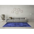 thumbnail image 3 of Ahgly Company Machine Washable Indoor Square Persian Blue Bohemian Area Rugs, 4' Square, 3 of 4