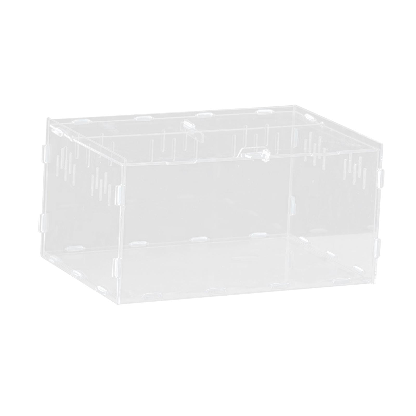 Fzaqwen Reptile Breeding Box Acrylic Snake Cage Tank with Basin Animal Habitat Hatching Case Turtle Transport Container Pet Houses Suitable for Home Use Repti 30x20x15cm