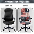 thumbnail image 4 of POLERO USA Flag Patchwork Anti Slip All-in-One Computer Office Chair Covers, Stretch Elastic Cloth High Back Chair Slipcover for Dining, 4 of 7