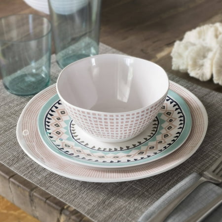 Garden Bowl - Better Homes and Gardens Pink Microcheck 4pk Melamine Cereal Bowl