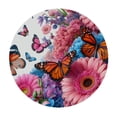thumbnail image 2 of PIKWEEK  Round Table Cloth,Yellow and Blue Flowers Butterflies Elastic Stretch Tablecloth for Dining, Kitchen, Wedding, Parties, Fits Tables, 2 of 7