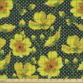 thumbnail image 2 of Ambesonne Floral Fabric by the Yard Upholstery, Colorful Poppies with Polka, 10 Yards, Black White Yellow, 2 of 5