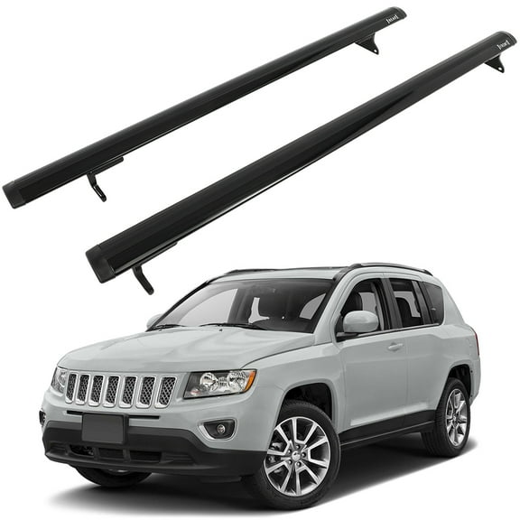 SCITOO Roof Rack Cross Bar 165LBS Compatible With For Jeep Compass 2011-2016 2 Roof Cross Bars Black