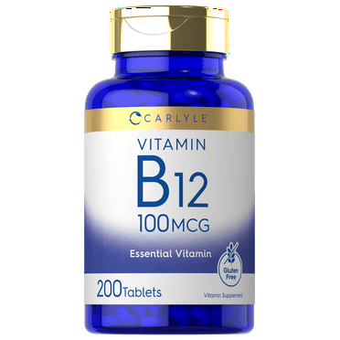 Vitamin B12 100mcg | 200 Tablets | Vegan Formula | by Carlyle