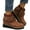 Brown, variant on Women's Platform Wedge Suede Ankle Boots Winter Warm Comfortable Non Slip Fringe Short Dress Booties