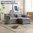 thumbnail image 4 of MOONMISS Chenille Upholstered Removable Armrests High Density Sponge Filling Oversized Double Sofa with Ottoman-Gray, 4 of 6