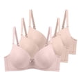 thumbnail image 1 of LOVZFMLL 3 Pack Plus Size Bras for Women Floral Comfort Underwire Bra Push Up Full Coverage Padded Bra Everyday Bralettes Beige 46, 1 of 2
